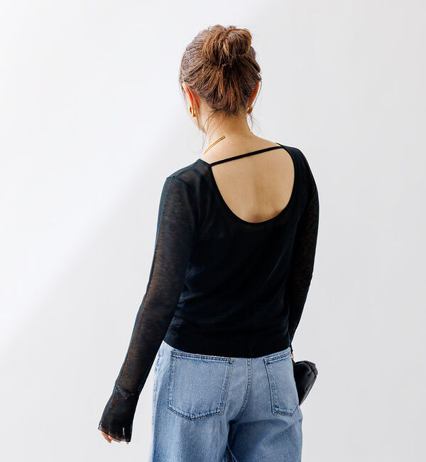 Rouge vif「バックデザインハイゲージシアーニットプルオーバー」|ニット・セーター|