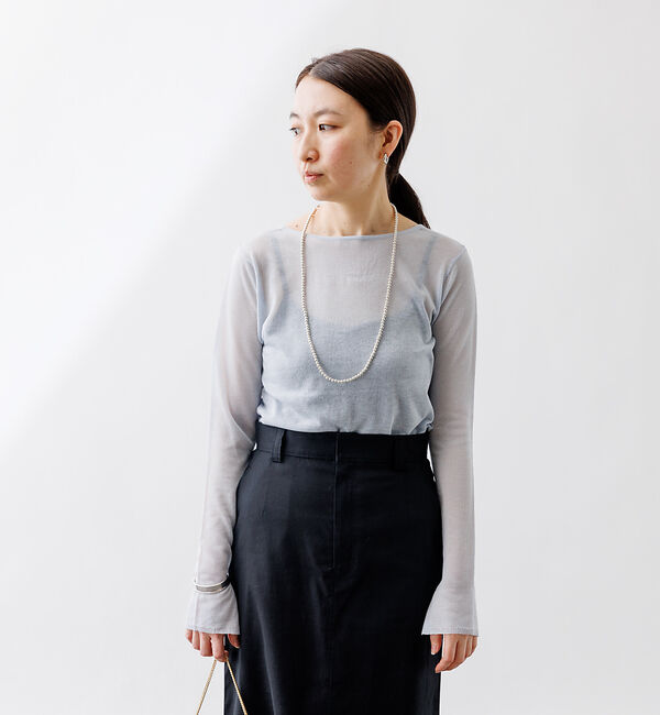 Rouge vif「バックデザインハイゲージシアーニットプルオーバー」|ニット・セーター|