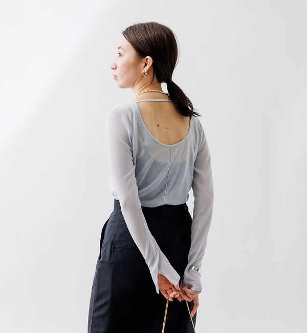 Rouge vif「バックデザインハイゲージシアーニットプルオーバー」|ニット・セーター|