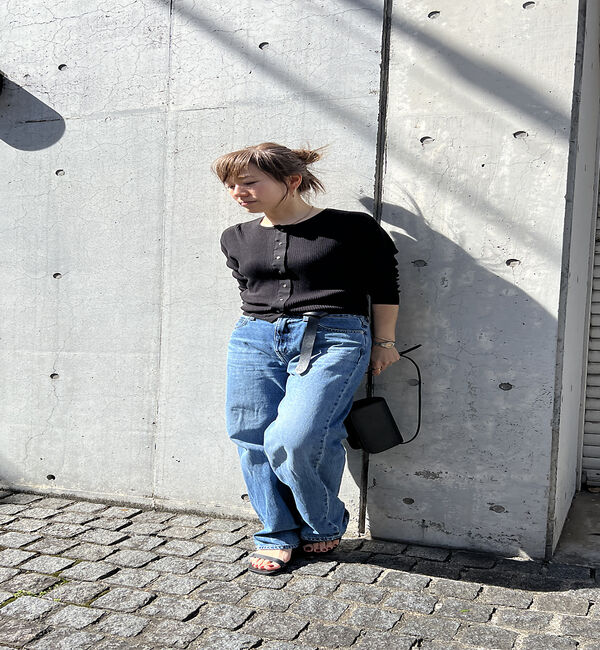 Rouge vif「布帛コンビシアーリブカーディガン」|カーディガン|