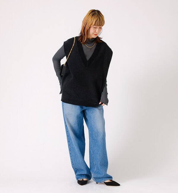 Rouge vif「モールニット片畔ベスト」|ベスト・ジレ|