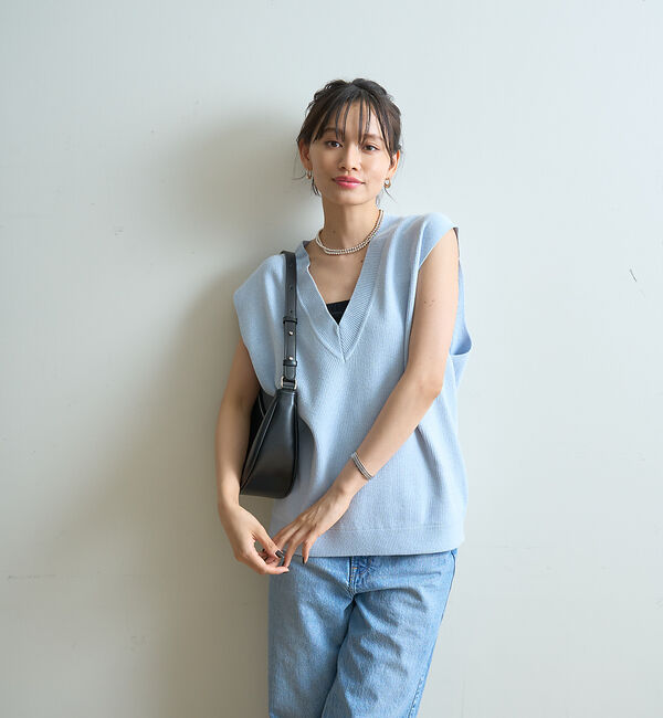 Rouge vif「モールニット片畔ベスト」|ベスト・ジレ|