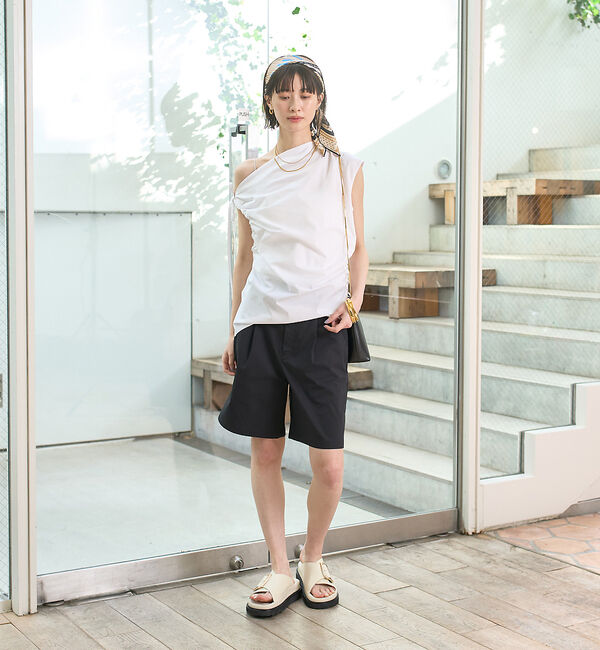 Rouge vif「ギャザーアシンメトリーブラウス」|シャツ・ブラウス|