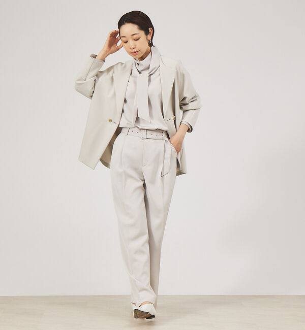 qualite「【セットアップ対応】ダルサテンワイドパンツ」|その他|