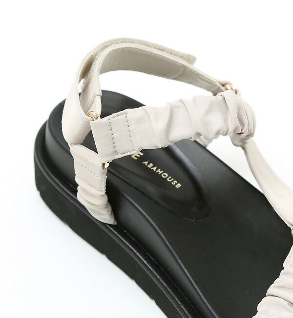 AU BANNISTER「ギャザーベルト フットベッドサンダル」|サンダル|