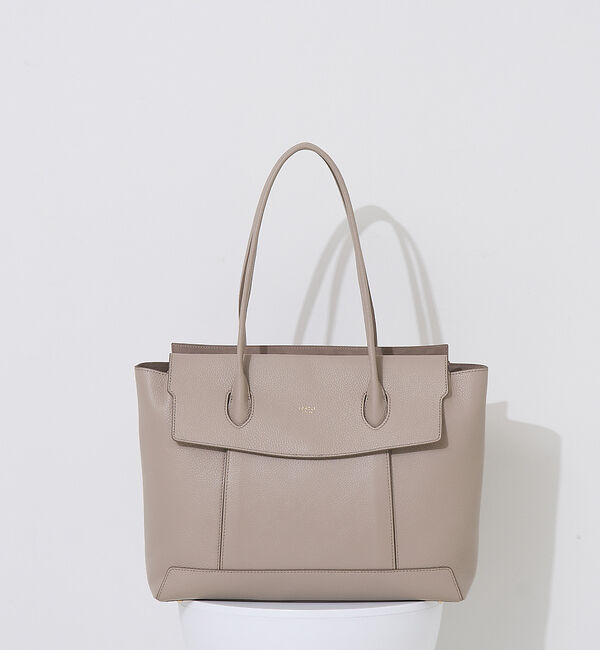 LOWELL things「Cuddly Wide/レザーオープントート(L)」|トートバッグ|グレー