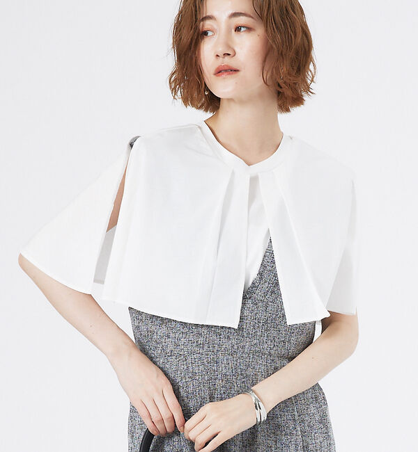 abahouse mavie「シルケットマルチWAYケーププルオーバー」|Tシャツ・カットソー|ホワイト