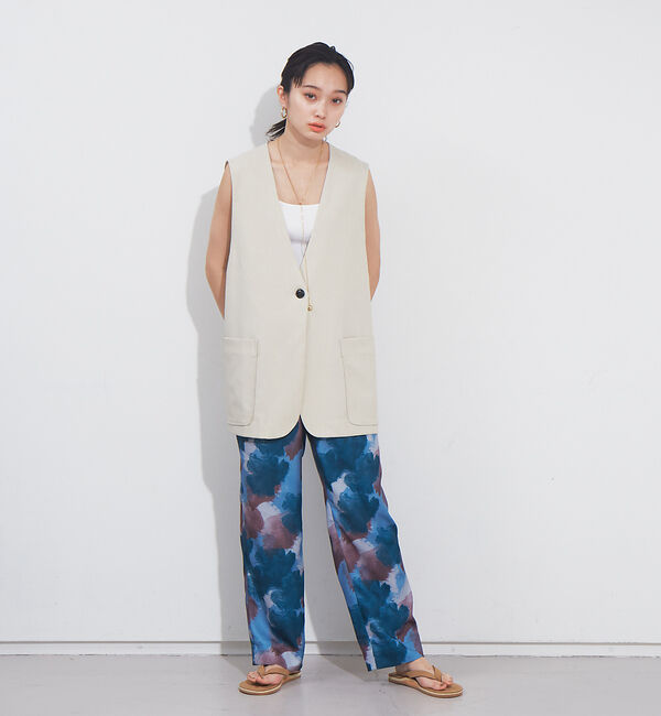 NOMINE「後ろゴムハイウエストタックパンツ」|スラックス|