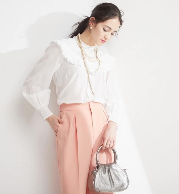 TIARA「フリルネックブラウス」|シャツ・ブラウス|