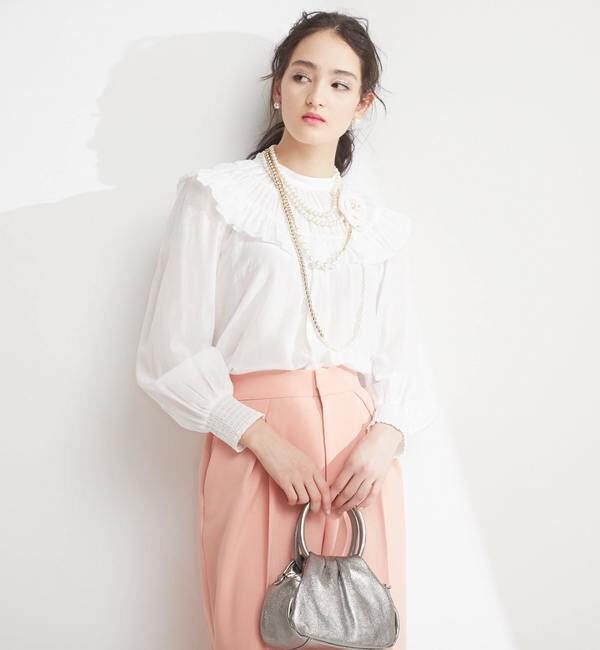 TIARA「フリルネックブラウス」|シャツ・ブラウス|