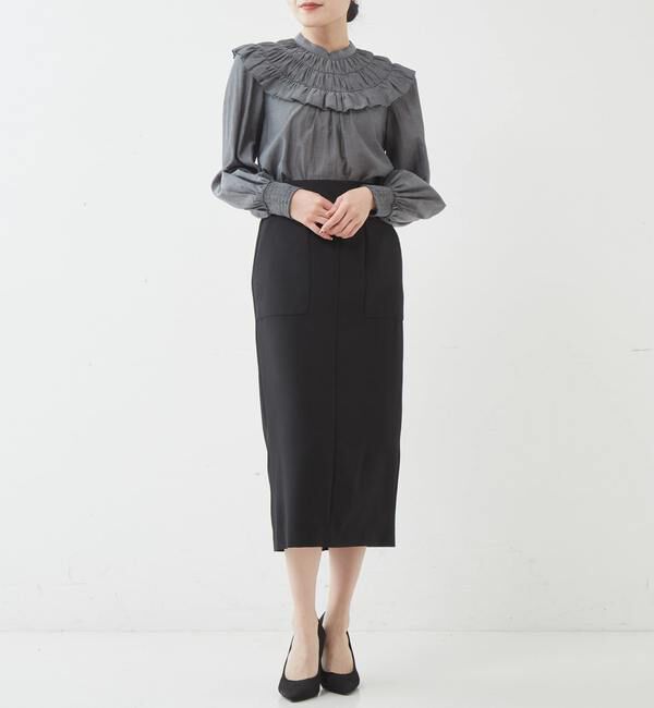 TIARA「フリルネックブラウス」|シャツ・ブラウス|