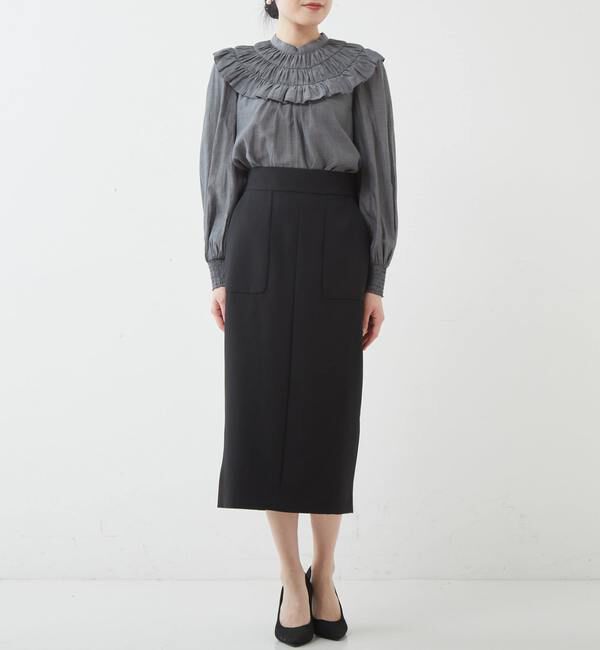 TIARA「フリルネックブラウス」|シャツ・ブラウス|