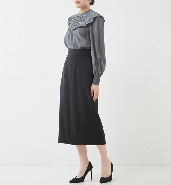 TIARA「フリルネックブラウス」|シャツ・ブラウス|