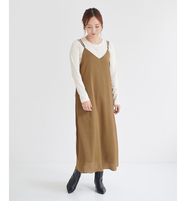 le.coeur blanc「サテンキャミワンピース」|ワンピース|