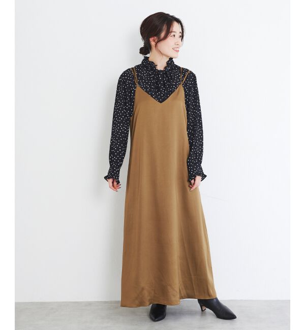 le.coeur blanc「サテンキャミワンピース」|ワンピース|