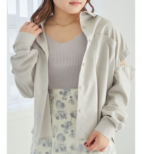 MAJESTICLEGON「ビスチェset肩あきシャツ」|シャツ・ブラウス|L／グレー