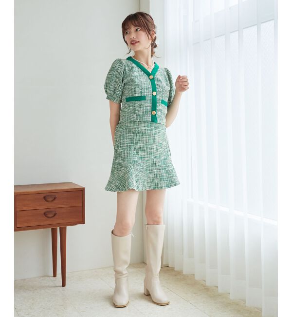 MAJESTICLEGON「カットツイードミニスカパン」|キュロット|