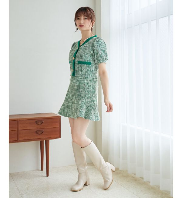 MAJESTICLEGON「カットツイードミニスカパン」|キュロット|