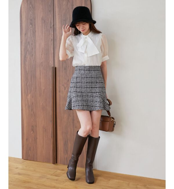 MAJESTICLEGON「カットツイードミニスカパン」|キュロット|