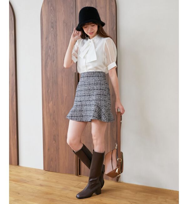 MAJESTICLEGON「カットツイードミニスカパン」|キュロット|