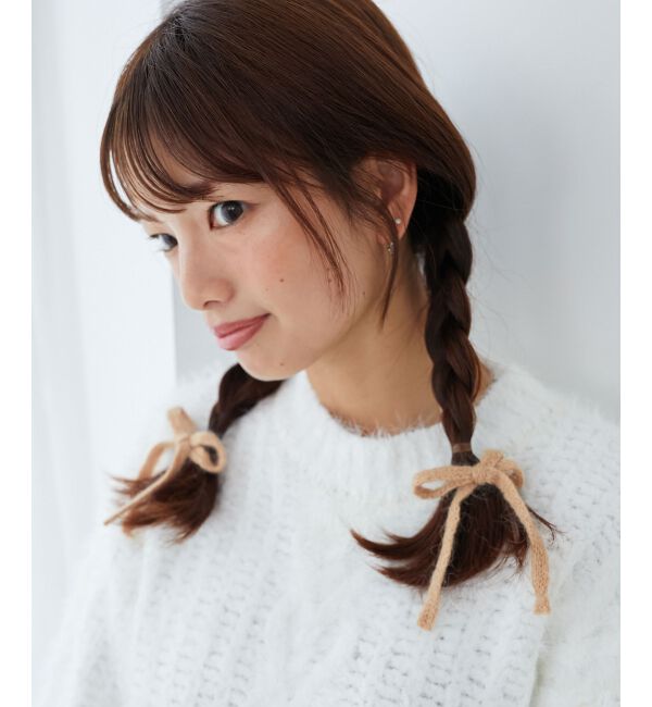MAJESTICLEGON「ニットリボンヘアピンセット」|その他|ベージュ