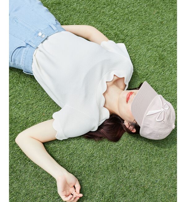  「スカラップデザイントップス」|Tシャツ・カットソー|アイボリー