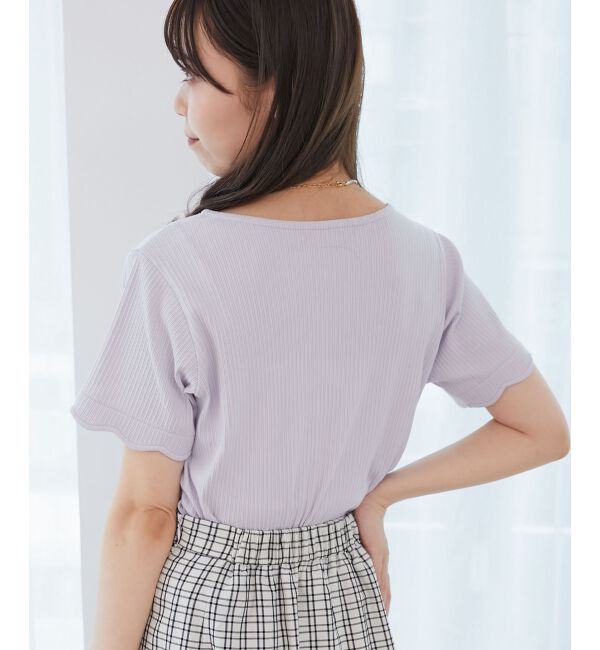  「スカラップデザイントップス」|Tシャツ・カットソー|