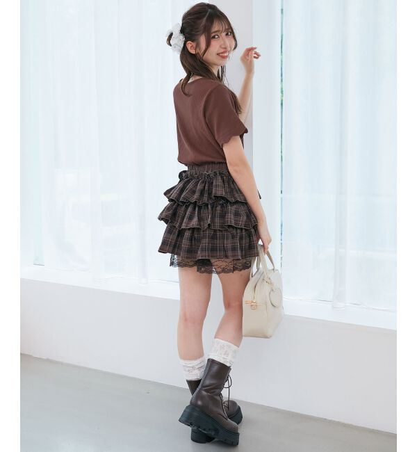  「スカラップデザイントップス」|Tシャツ・カットソー|