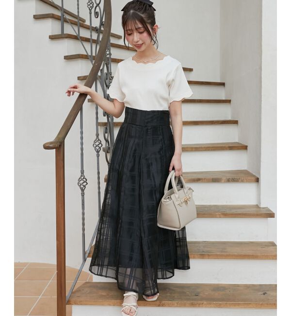  「スカラップデザイントップス」|Tシャツ・カットソー|