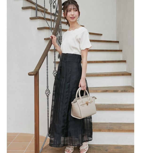  「スカラップデザイントップス」|Tシャツ・カットソー|