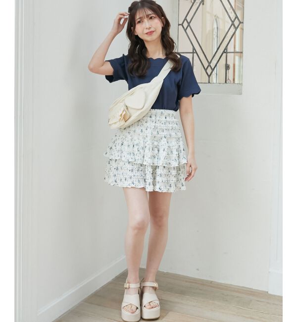  「スカラップデザイントップス」|Tシャツ・カットソー|