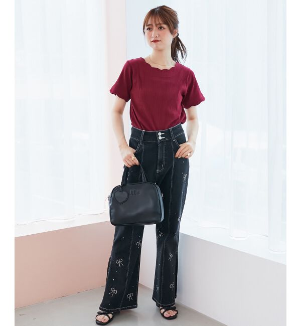  「スカラップデザイントップス」|Tシャツ・カットソー|