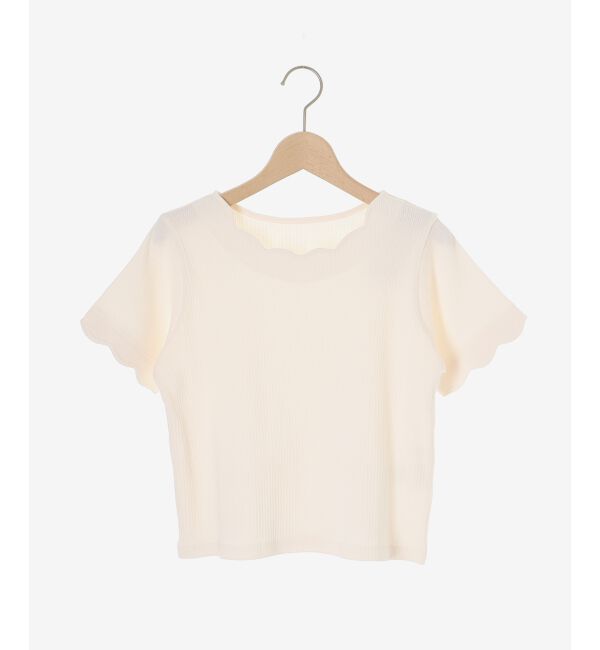  「スカラップデザイントップス」|Tシャツ・カットソー|