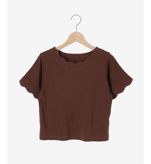  「スカラップデザイントップス」|Tシャツ・カットソー|