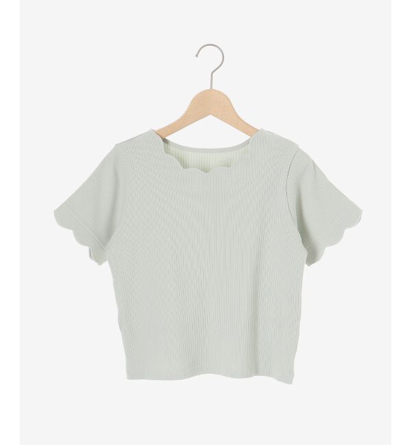  「スカラップデザイントップス」|Tシャツ・カットソー|