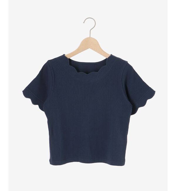  「スカラップデザイントップス」|Tシャツ・カットソー|