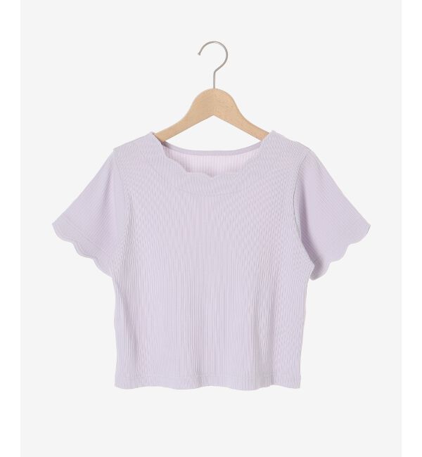  「スカラップデザイントップス」|Tシャツ・カットソー|