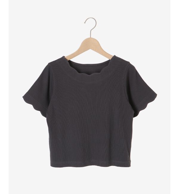  「スカラップデザイントップス」|Tシャツ・カットソー|