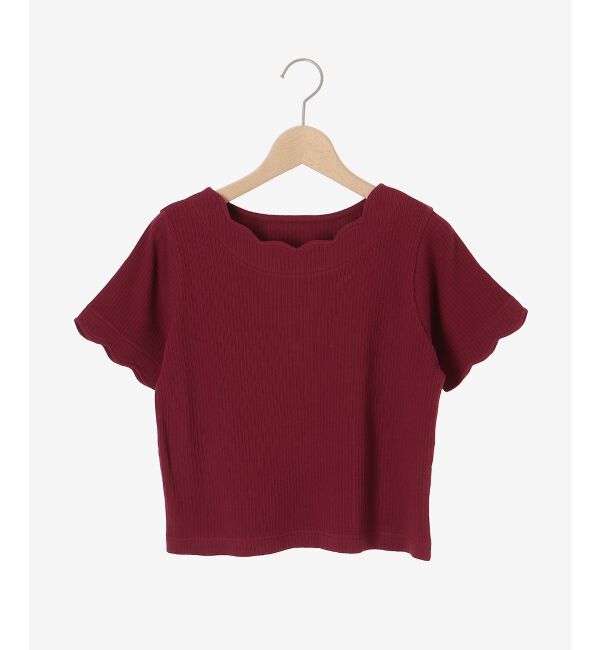  「スカラップデザイントップス」|Tシャツ・カットソー|