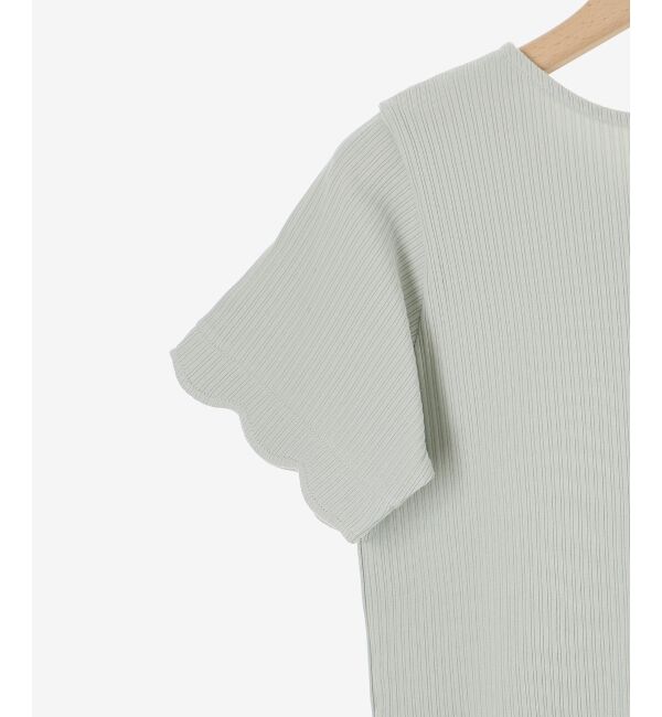  「スカラップデザイントップス」|Tシャツ・カットソー|