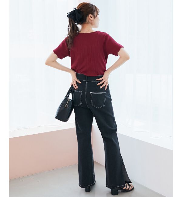  「スカラップデザイントップス」|Tシャツ・カットソー|