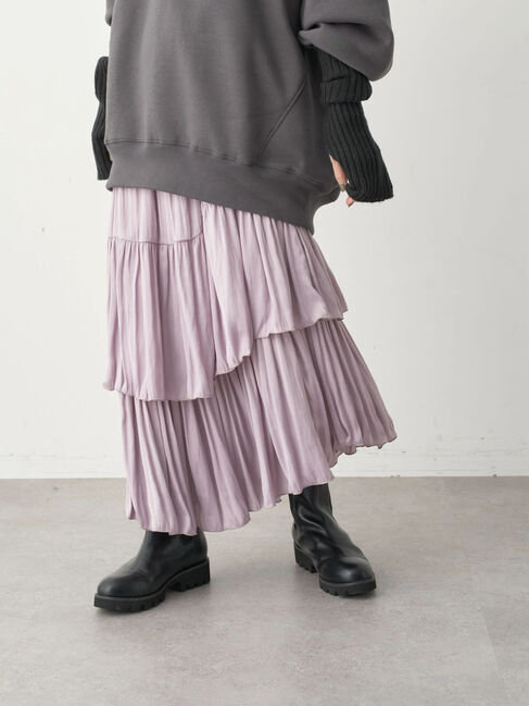 earth music&ecology「イレヘムティアードスカート」|スカート|ラベンダー