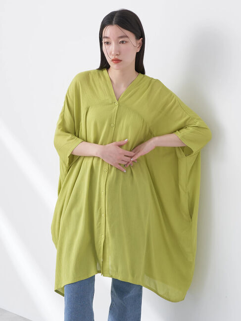earth music&ecology「レーヨンビッグシャツチュニック」|チュニック|