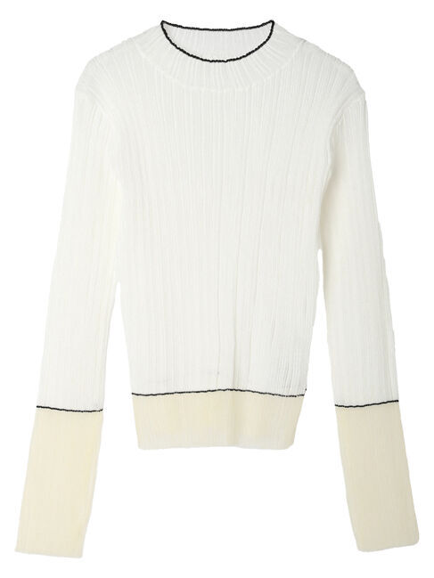 earth music&ecology「シアー配色リブプルオーバー」|Tシャツ・カットソー|