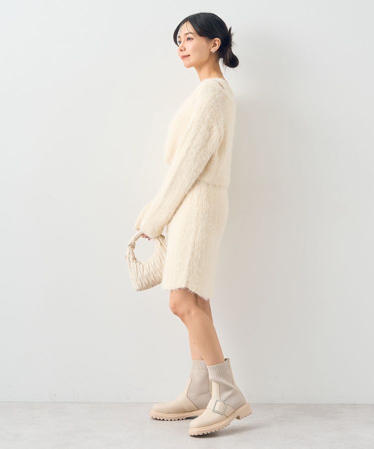 earth music&ecology「SET2点シャギーショートカーデ+ミニワンピース」|ワンピース|