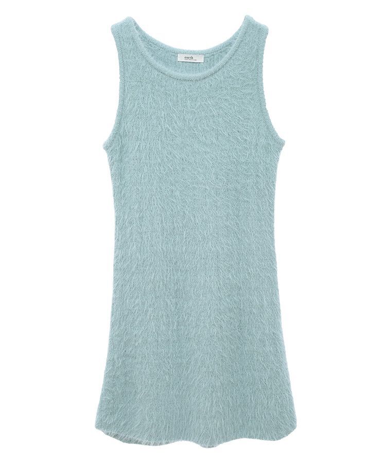 earth music&ecology「SET2点シャギーショートカーデ+ミニワンピース」|ワンピース|