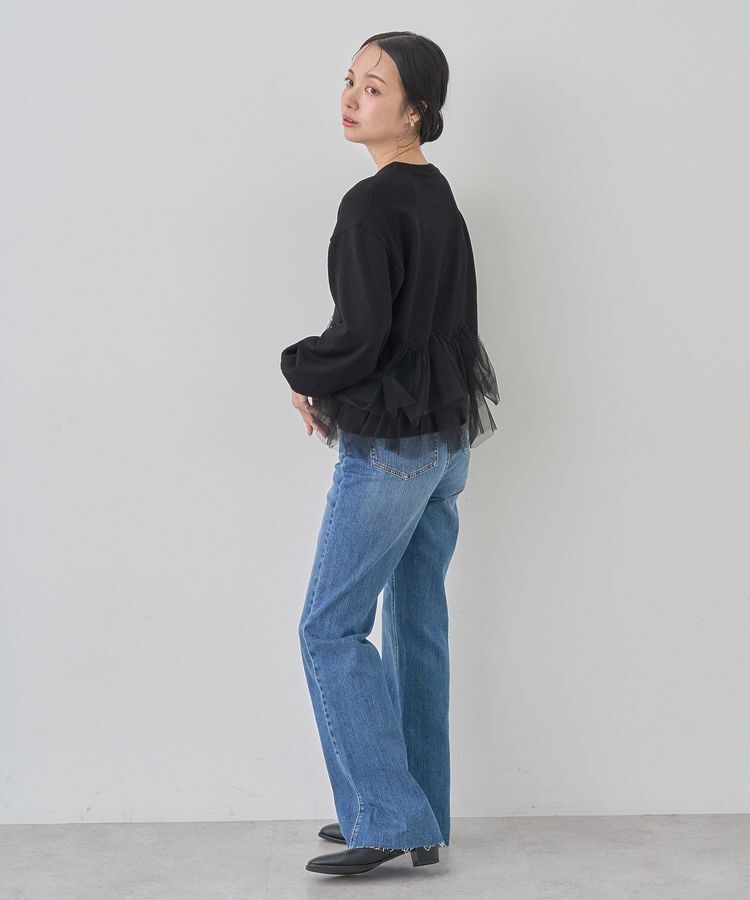 earth music&ecology「セルフカットフレアデニムパンツ」|デニム|