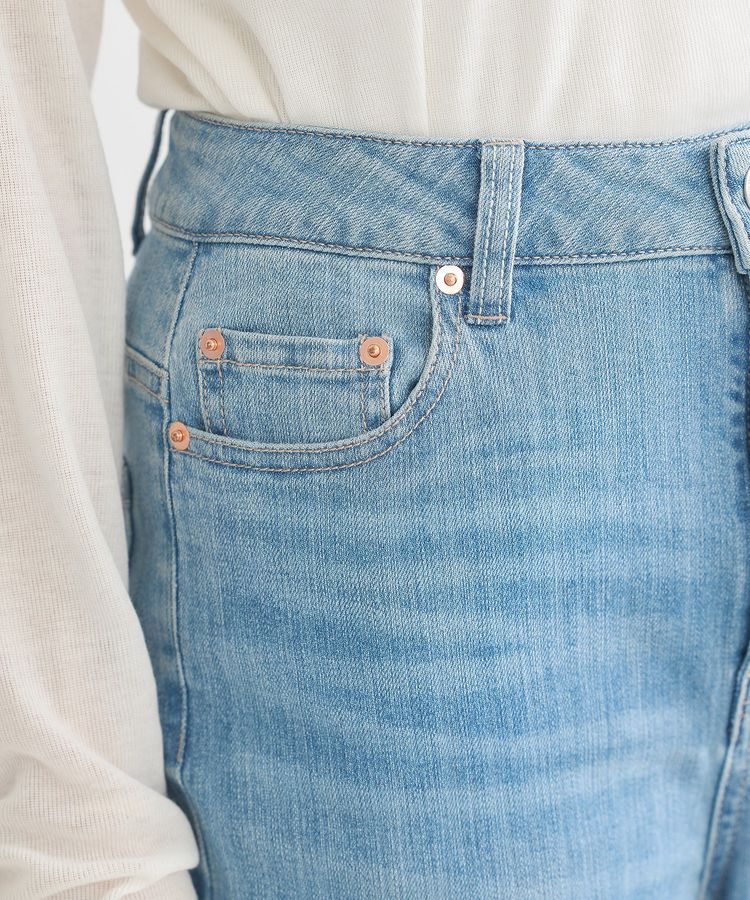 earth music&ecology「セルフカットフレアデニムパンツ」|デニム|