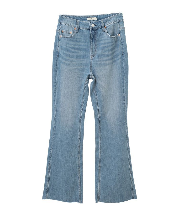 earth music&ecology「セルフカットフレアデニムパンツ」|デニム|