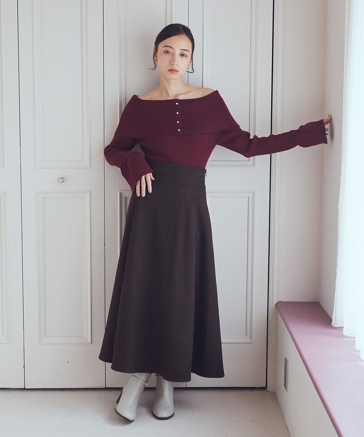 earth music&ecology「バックレースアップスカート」|フレア|